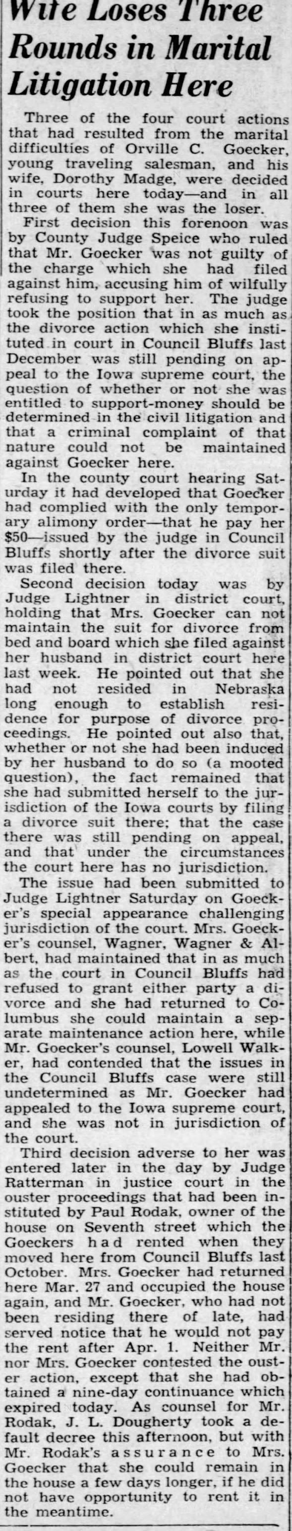 Clipping from The Columbus Telegram